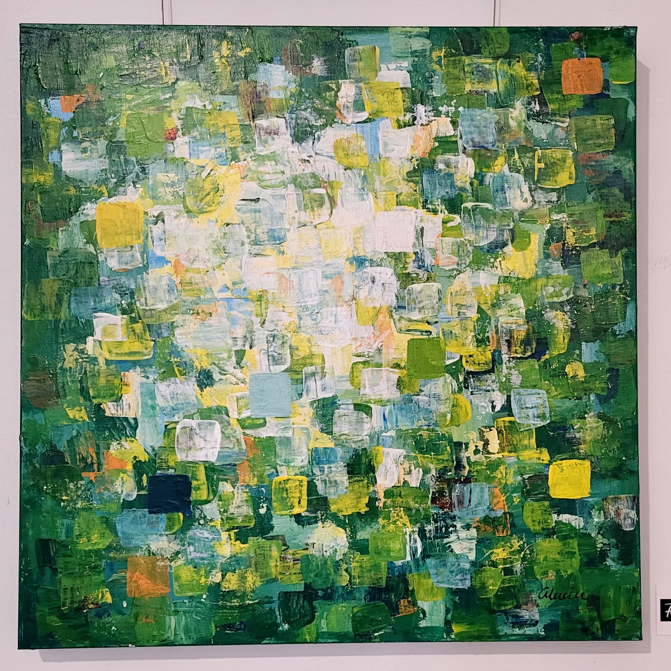 Canopée printanière - tableau 24 x 24 à l'acrylique