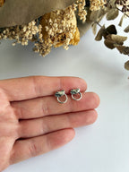 Boucles d’oreilles rondes avec texture fusion d’argent - Audrey Seyer