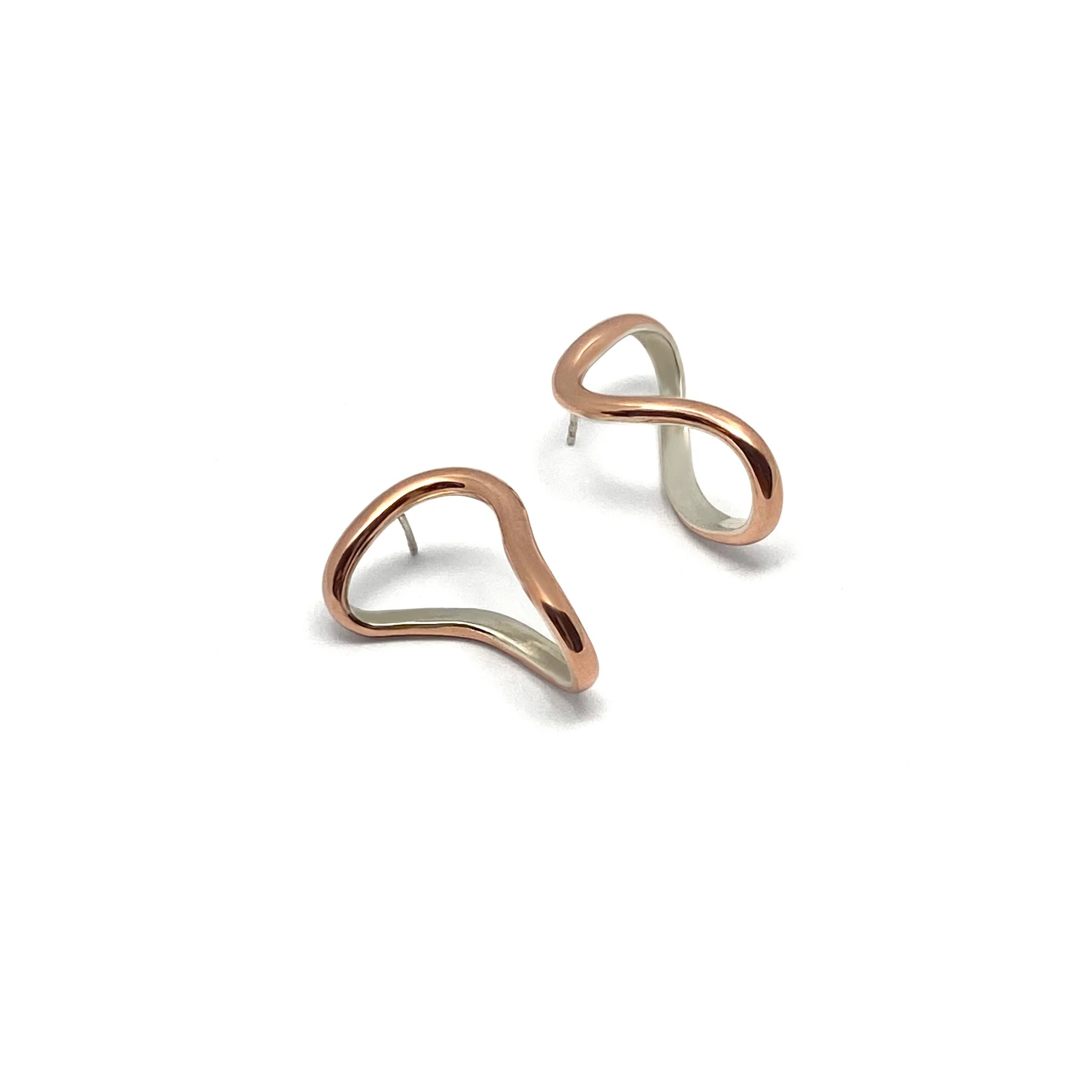 MON - Boucles d'oreilles en argent et cuivre - Curves04