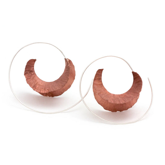 MON - Boucles d'oreilles argent et cuivre For01 (petites)