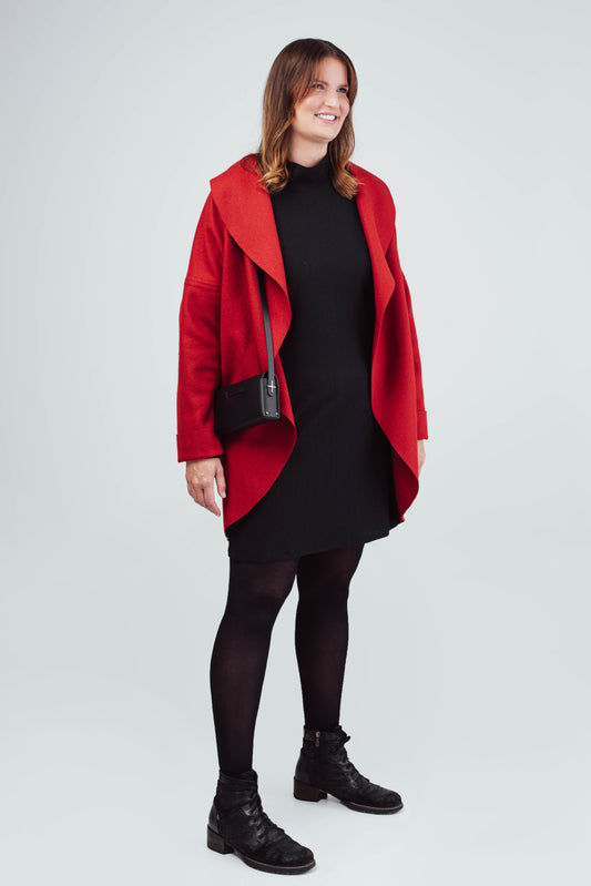 Veste Lola longue en laine avec poches