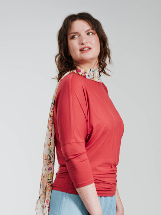 Haut ''Brigitte'' manches 3/4 en jersey de bambou.