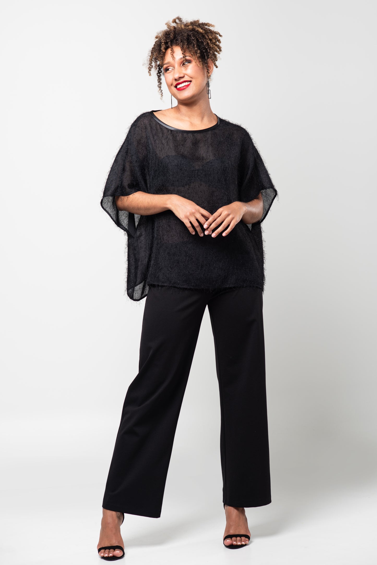 Tunique ample et fluide, effet poilu aérien