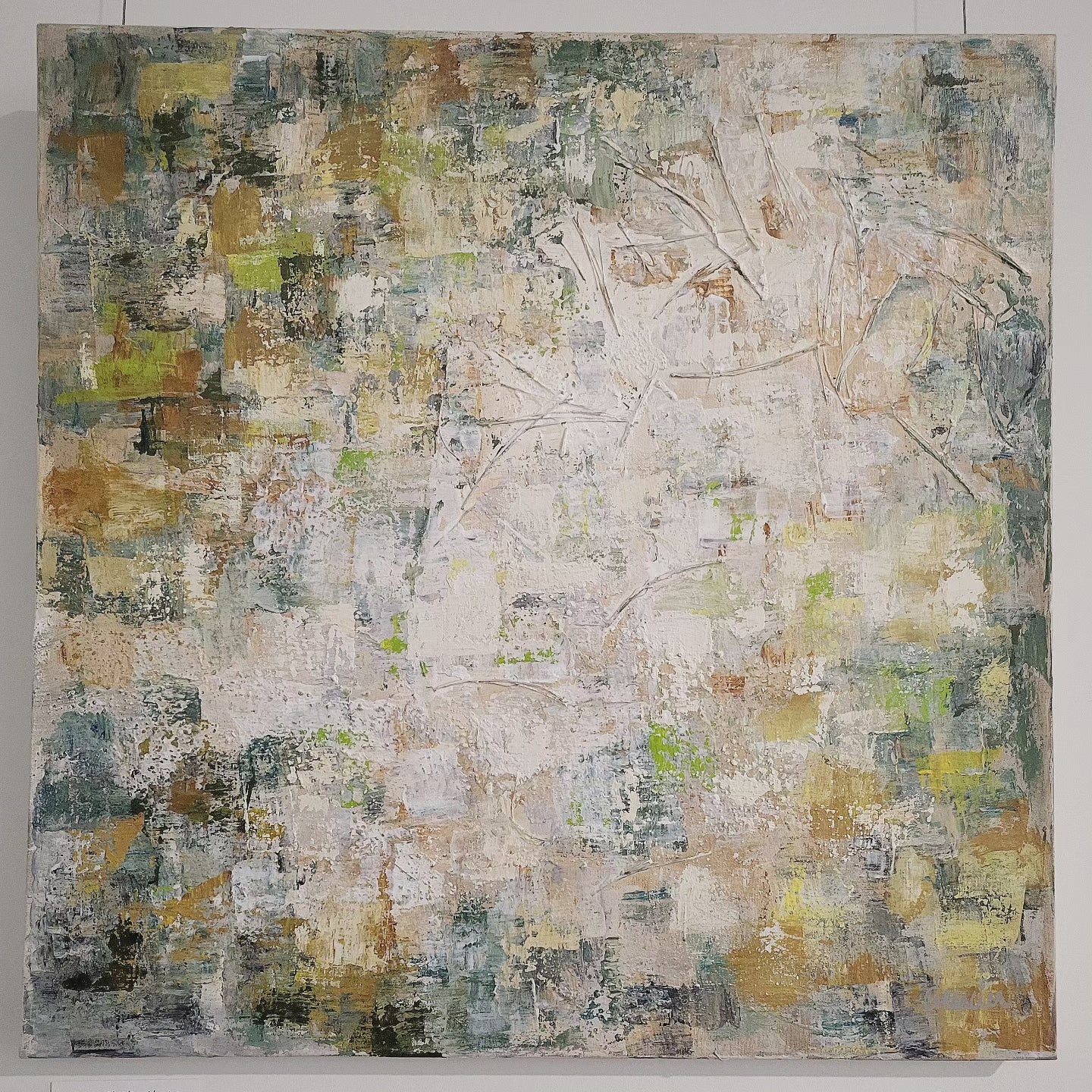"Clairière" 24 x 24 painting in mixed media