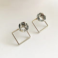 SEY - Vestes d'oreilles beigne et losange en argent sterling. PE23-02