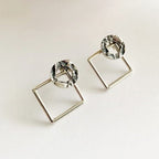 SEY - Vestes d'oreilles beigne et losange en argent sterling. PE23-02