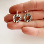 SEY - Boucles d'oreilles en argent, beigne et bâtonnet. PE23-04