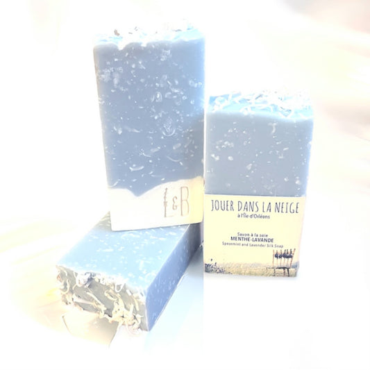 "Playing in the Snow" soap with lavender and spearmint