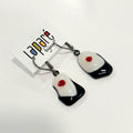 LAP - Boucles d'oreilles noires et blanches en verre fusionné, Laparé bijoux