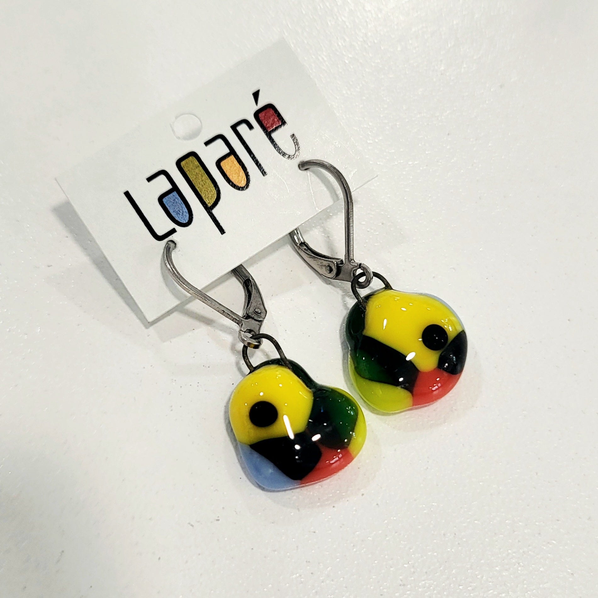 LAP - Boucles d'oreilles colorées en verre fusionné, Laparé bijoux