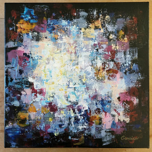 Le Refuge - tableau 12 x 12 à l'acrylique