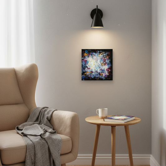 Le Refuge - tableau 12 x 12 à l'acrylique