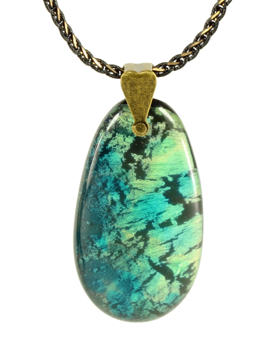 Glass and brass necklace - ENO M3