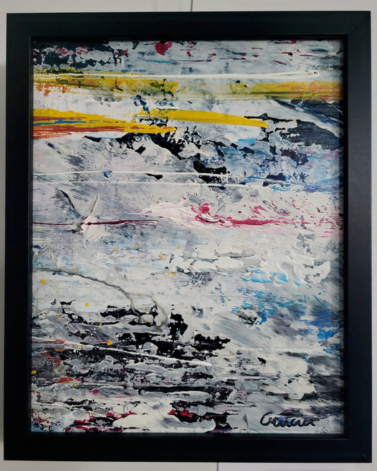 ''Parcelle de résilience" tableau 8 x 10 à l'acrylique, encadré