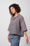 Pèlerine, veste pour femme en laine et soie
