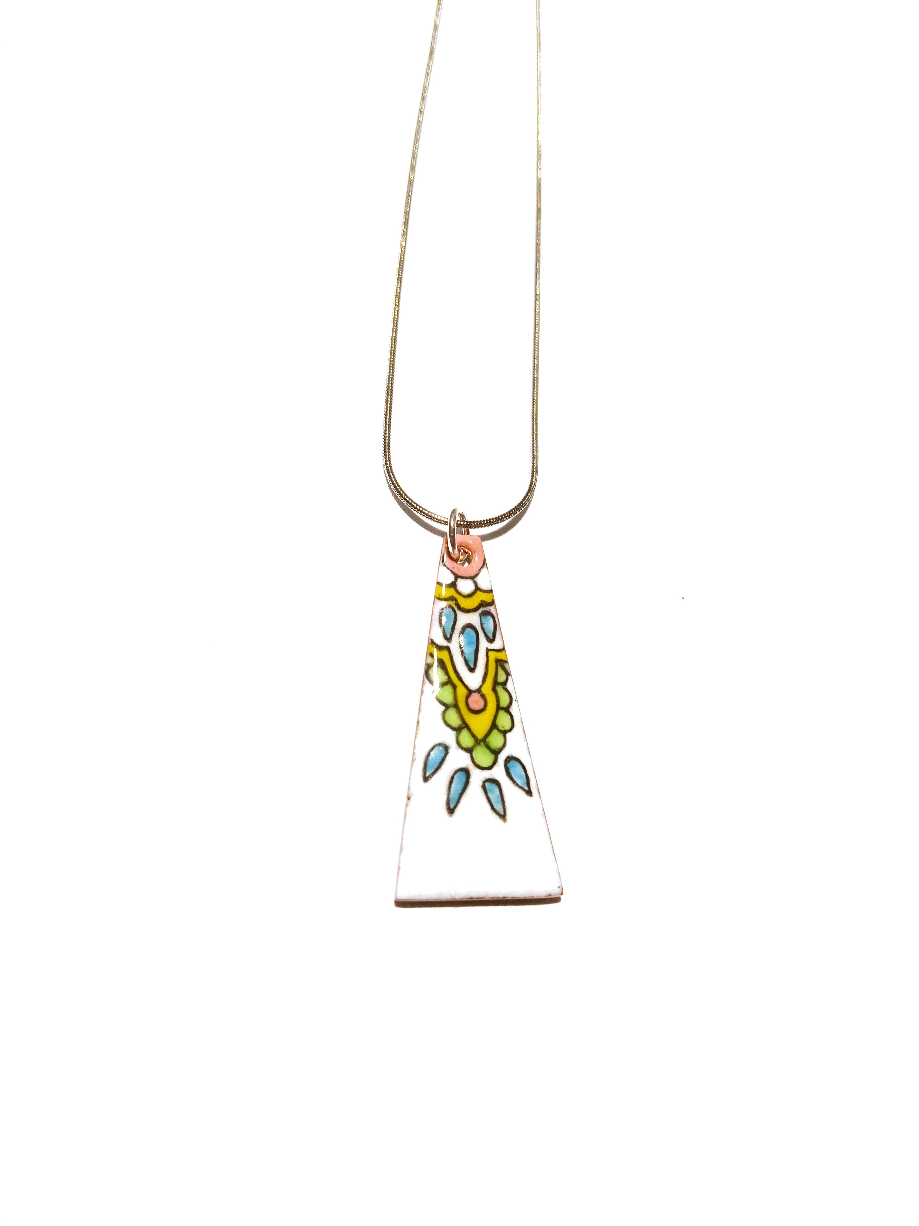 Pendentif (triangle) en émail sur cuivre - Collection Bella