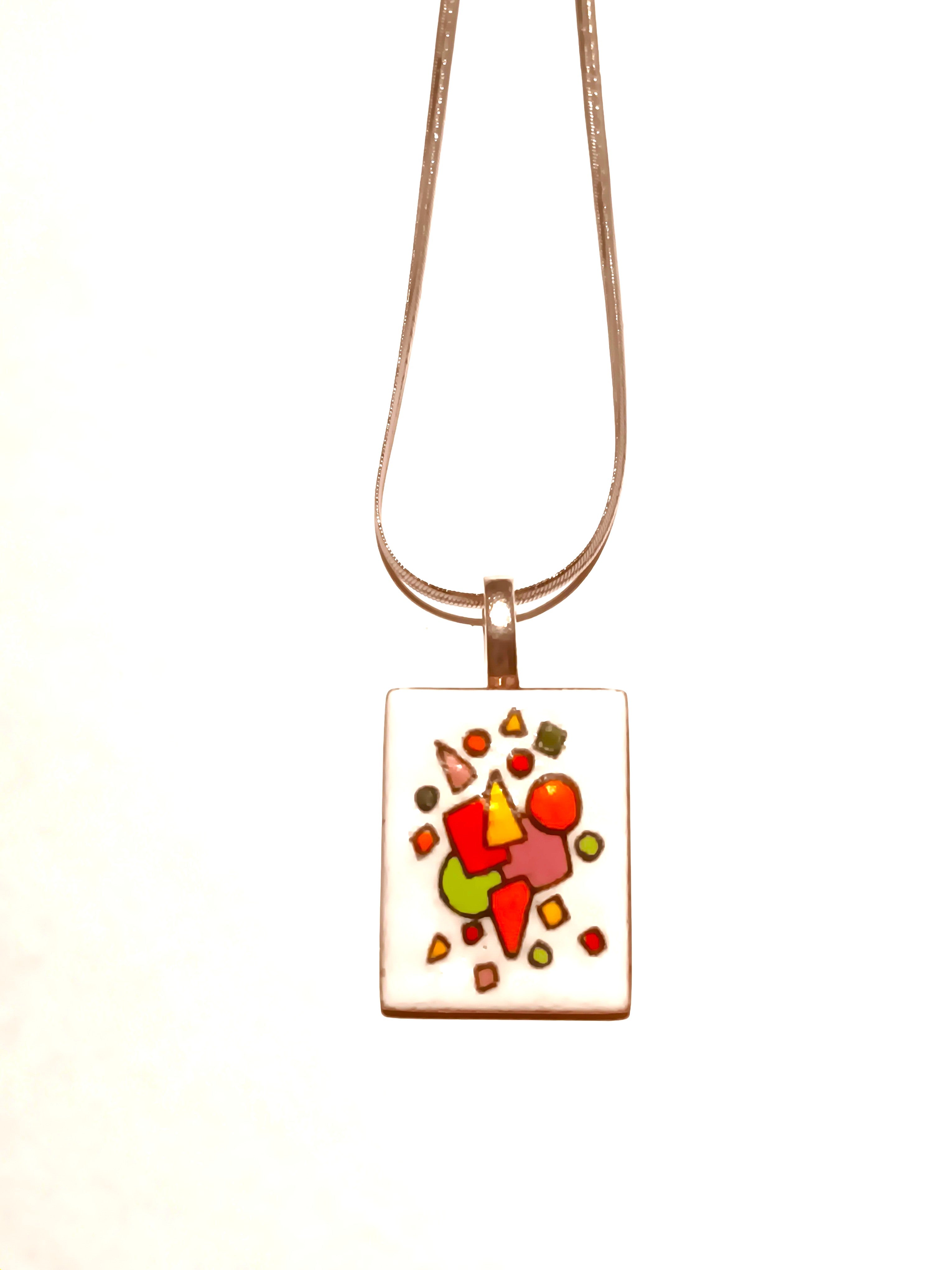 Pendentif (rectangle) en émail sur cuivre - Collection Fiesta 2