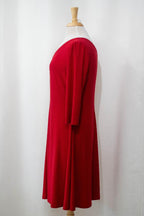 Robe Alice rouge à manches trois-quart