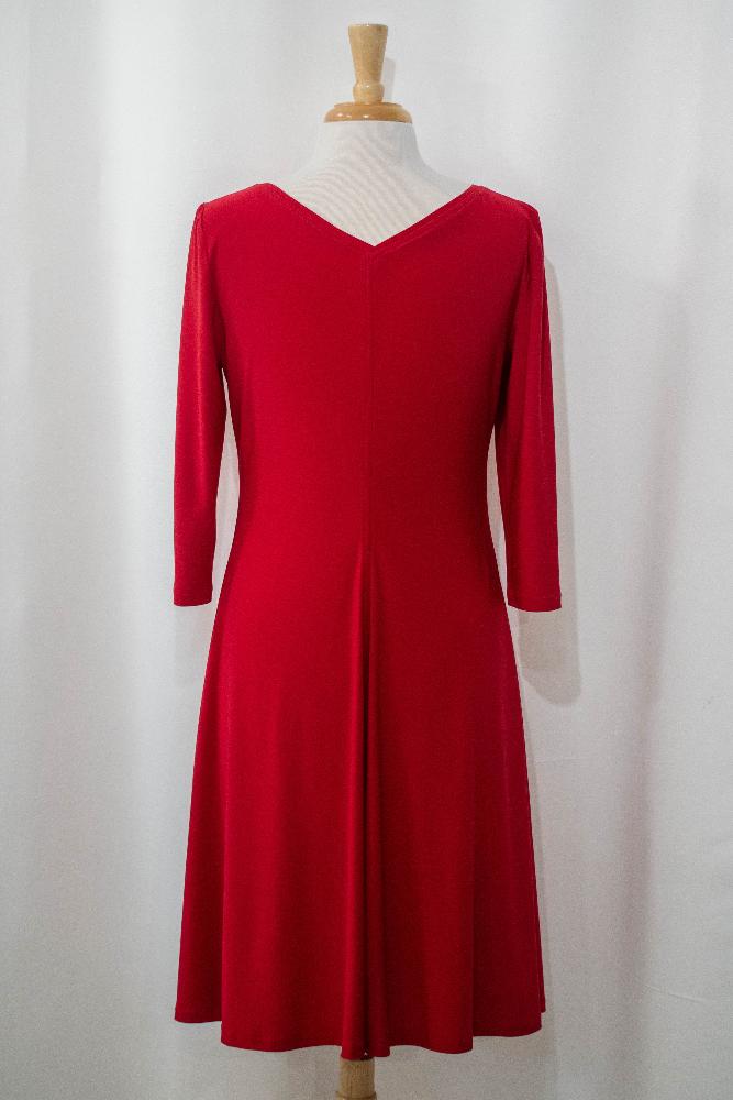 Robe Alice rouge à manches trois-quart