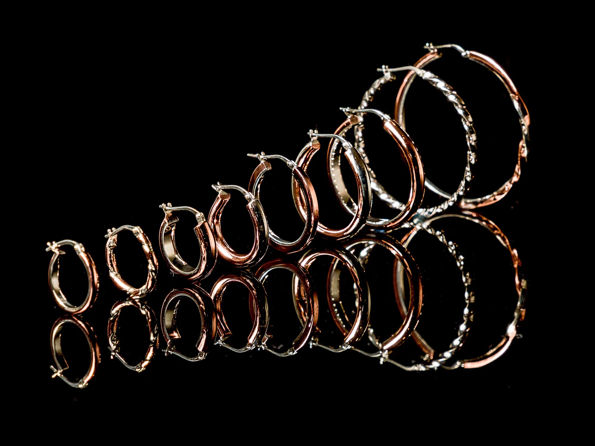 MON - Boucles d'oreilles argent et cuivre Stack07