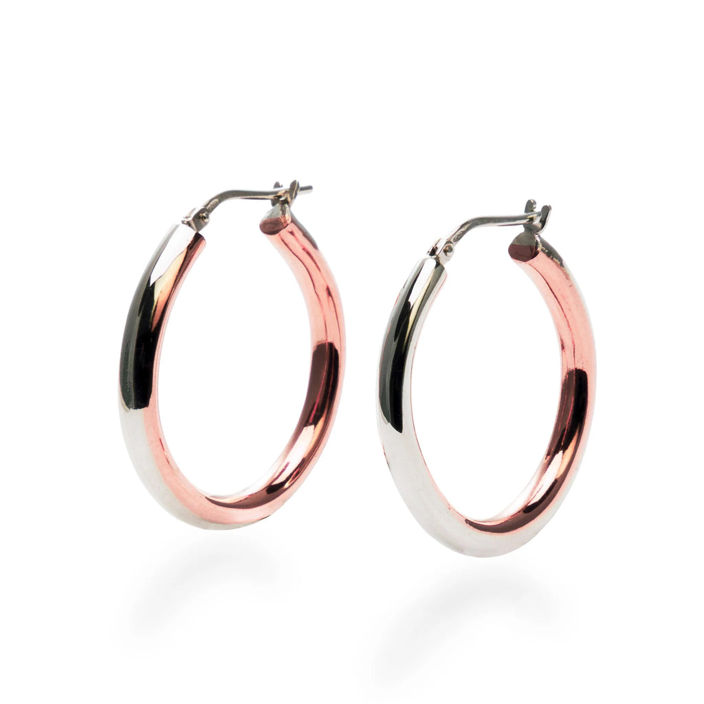 MON - Boucles d'oreilles argent et cuivre Stack06