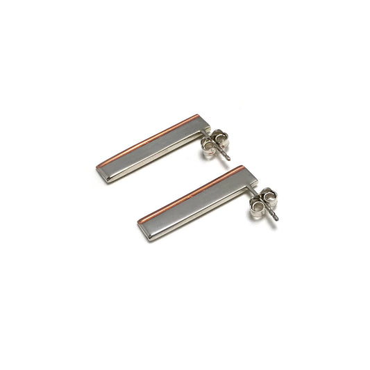 MON - Boucles d'oreilles argent et cuivre Ver06