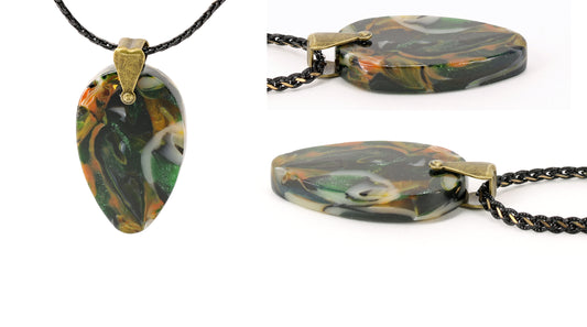 Glass and brass necklace - ENO A18