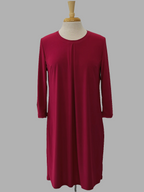 Robe Lucie couleurs vives - manches trois-quarts et plis creux