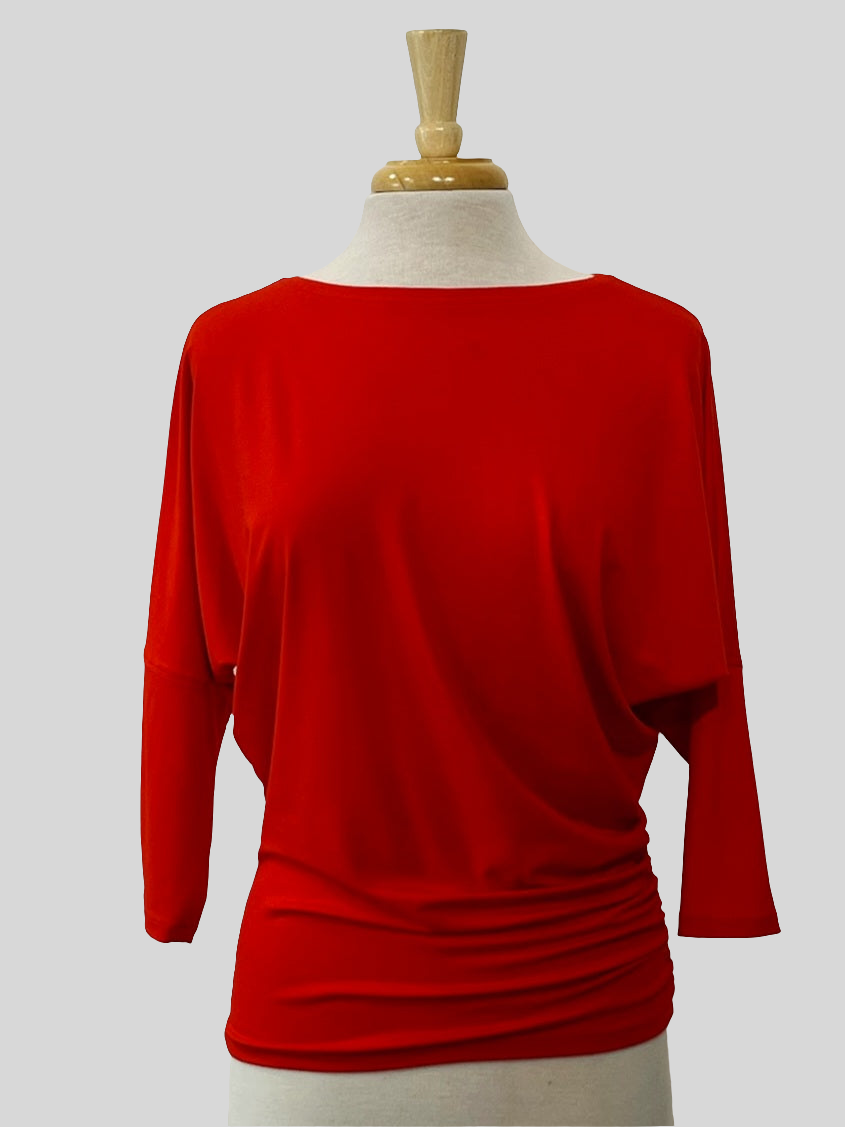 “Brigitte” top with 3/4 sleeves in bamboo jersey.