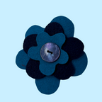 Broche fleur en laine