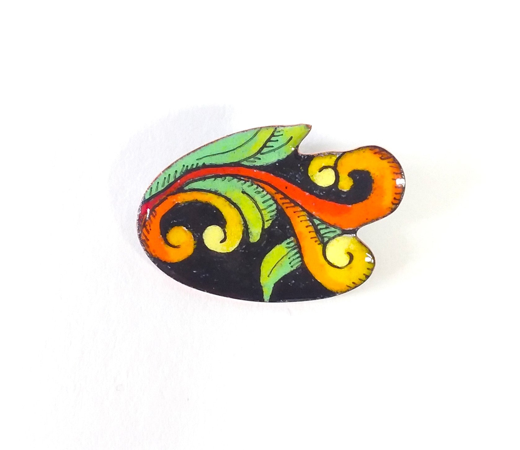 Broche en émail sur cuivre - DC268 Arancia - Christine Mercier atelier-boutique
