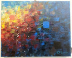 "Clair - obscur" triptyque 8 x 30 à l'acrylique - Christine Mercier atelier - boutique - Christine Mercier art