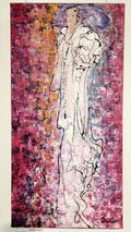 "Désinvolte" tableau 24 x 12 en techniques mixtes - Christine Mercier atelier - boutique - Christine Mercier art