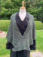 Châle en bambou tricoté au crochet, de couleur vert pin