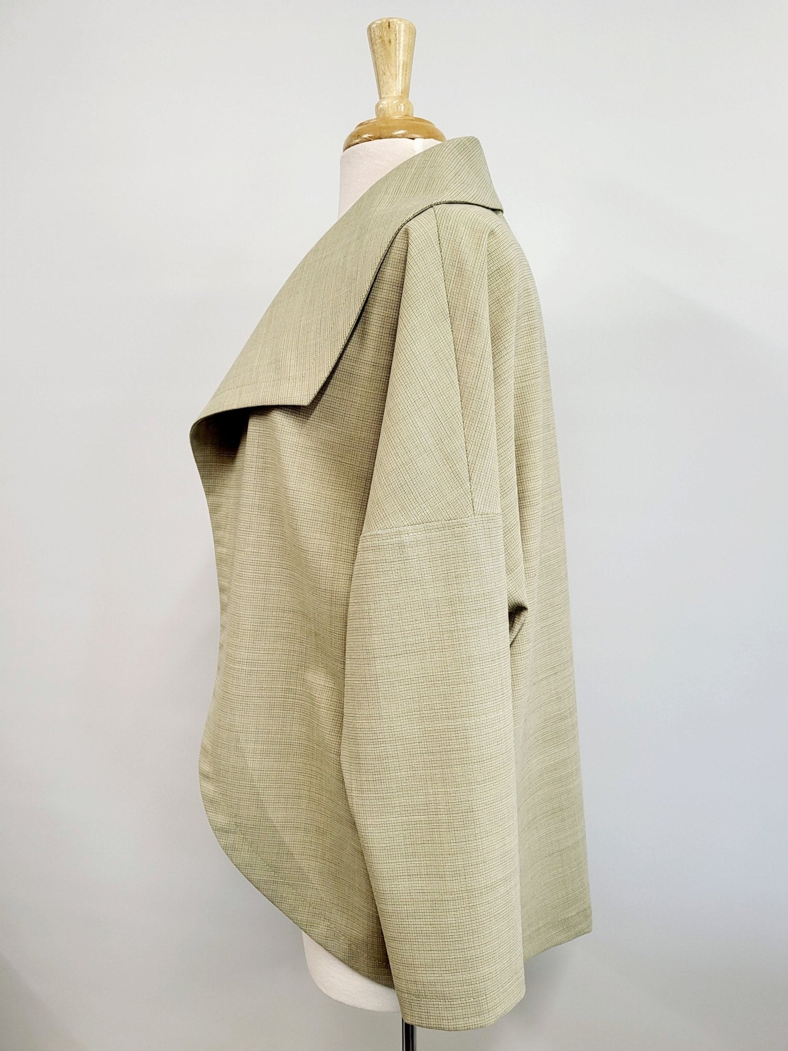 ''Lola'' veste ample en pure laine ultra fine, vert sauge - Christine Mercier atelier - boutique - Christine Mercier