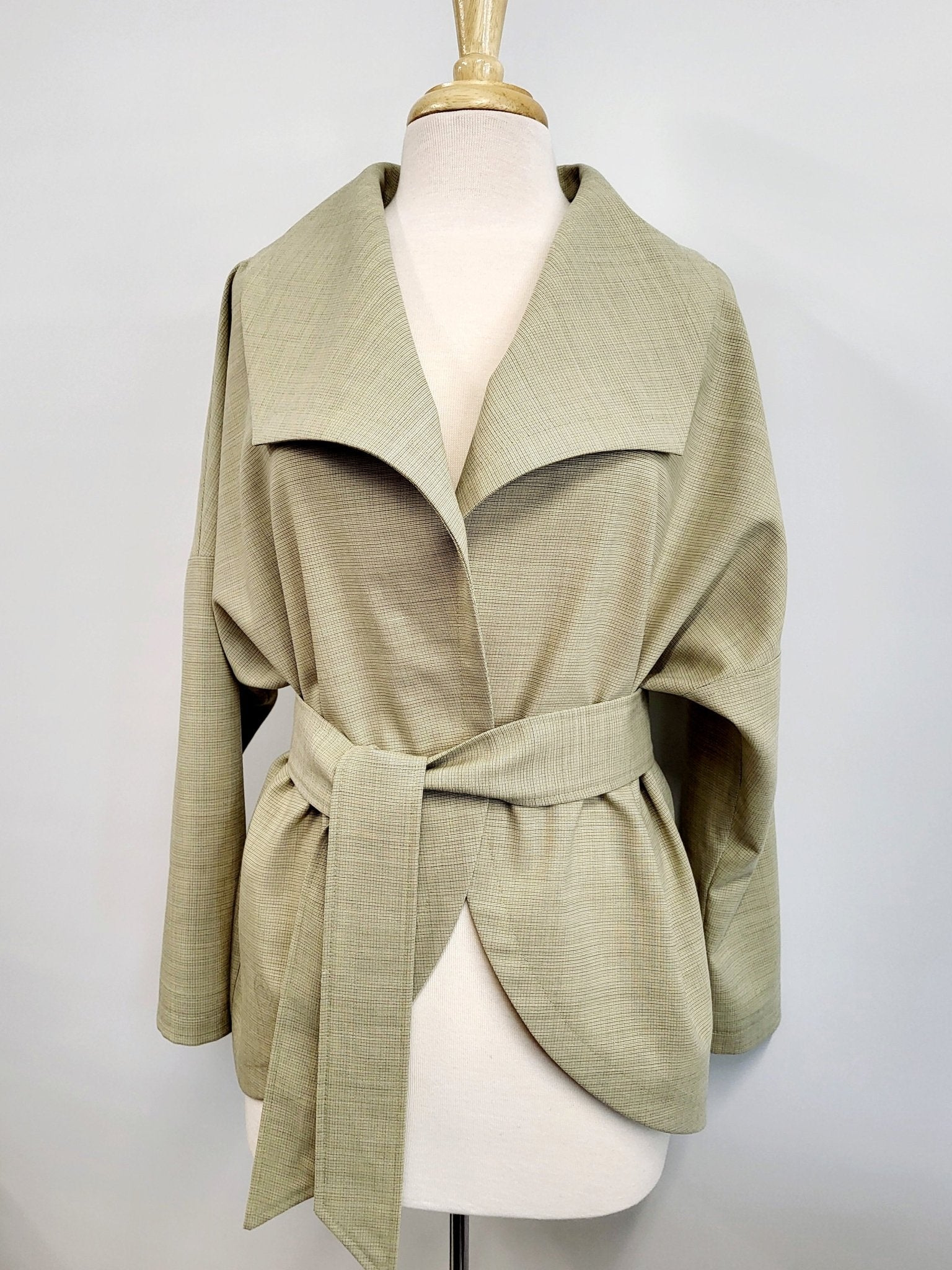 ''Lola'' veste ample en pure laine ultra fine, vert sauge - Christine Mercier atelier - boutique - Christine Mercier