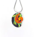 Collier en émail sur cuivre - DC264 Arancia - Christine Mercier atelier-boutique