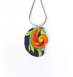 Collier en émail sur cuivre - DC264 Arancia - Christine Mercier atelier-boutique