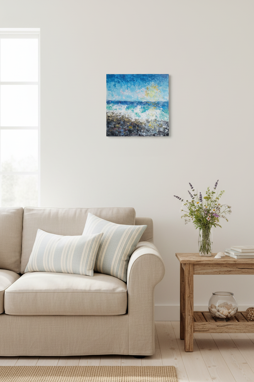 Rebellious Coast - 12 x 12 acrylic painting