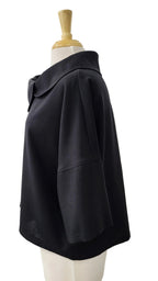 Pèlerine, veste pour femme en pure laine noire, très légère