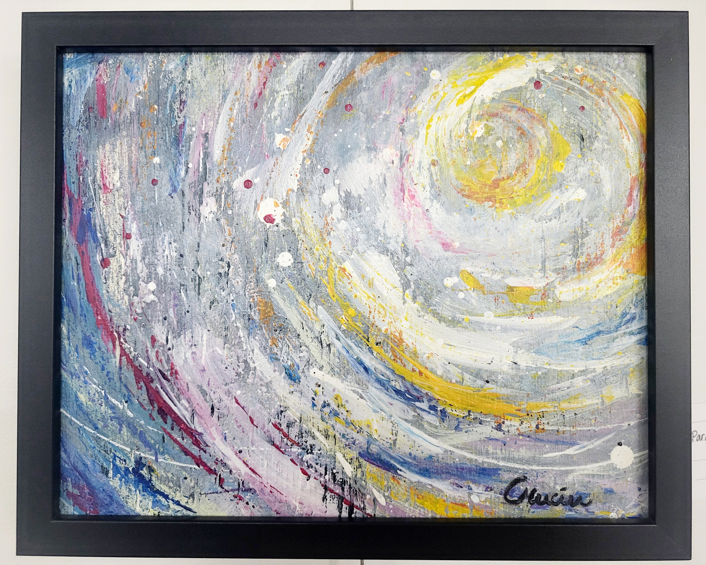 ''Parcelle de lumière" tableau 8 x 10 à l'acrylique, encadré