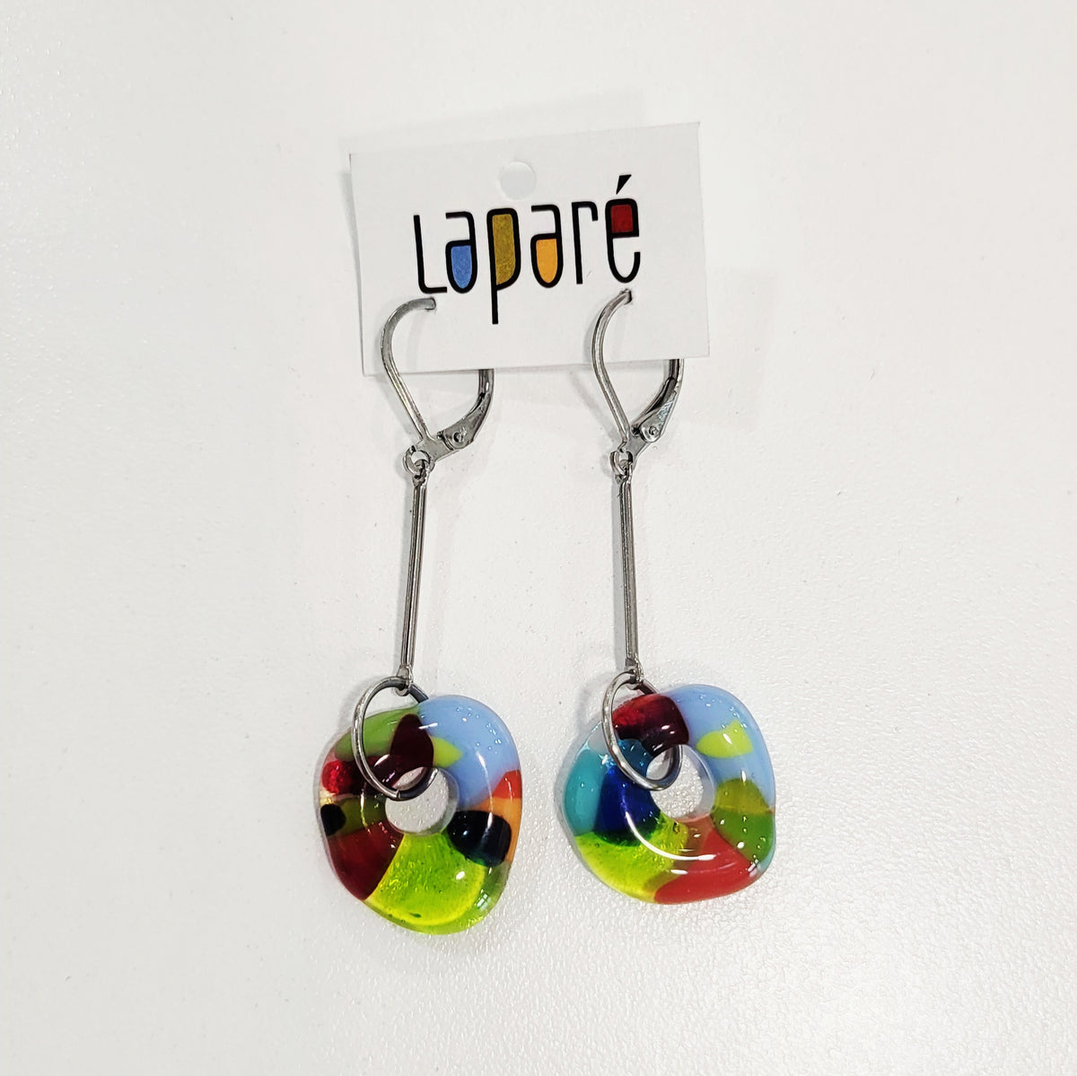 Boucles d'oreilles colorées en verre fusionné - Laparé bijoux