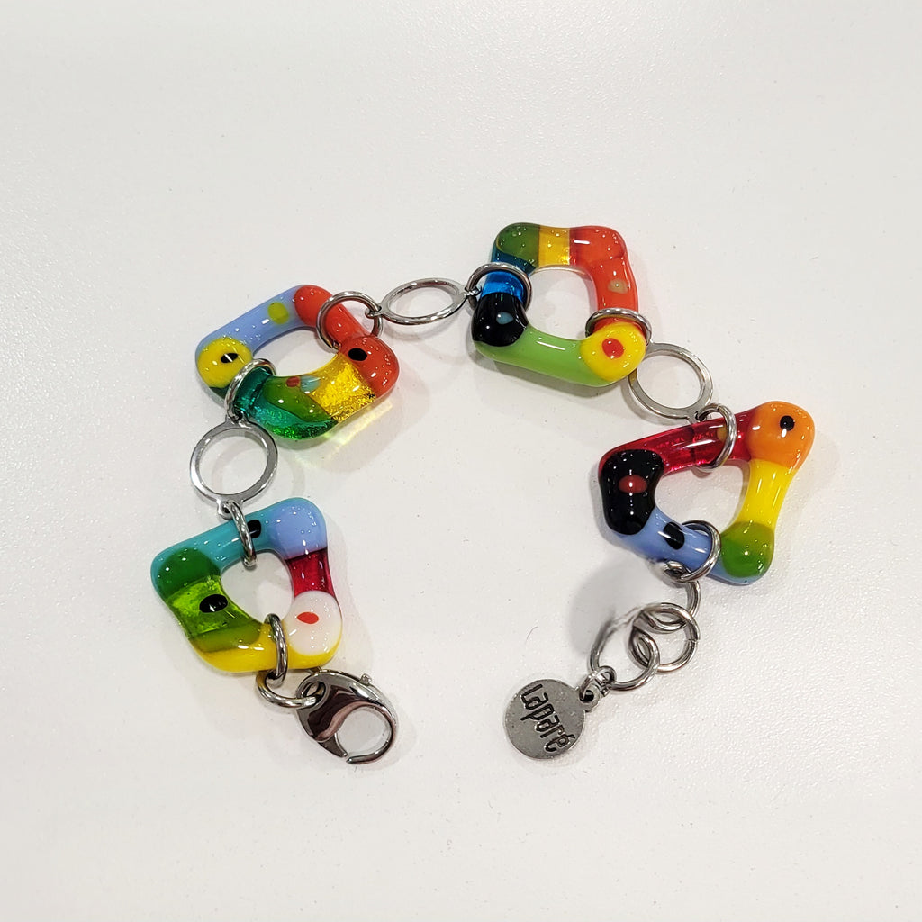 Bracelet ajustable en verre fusionné - Laparé bijoux