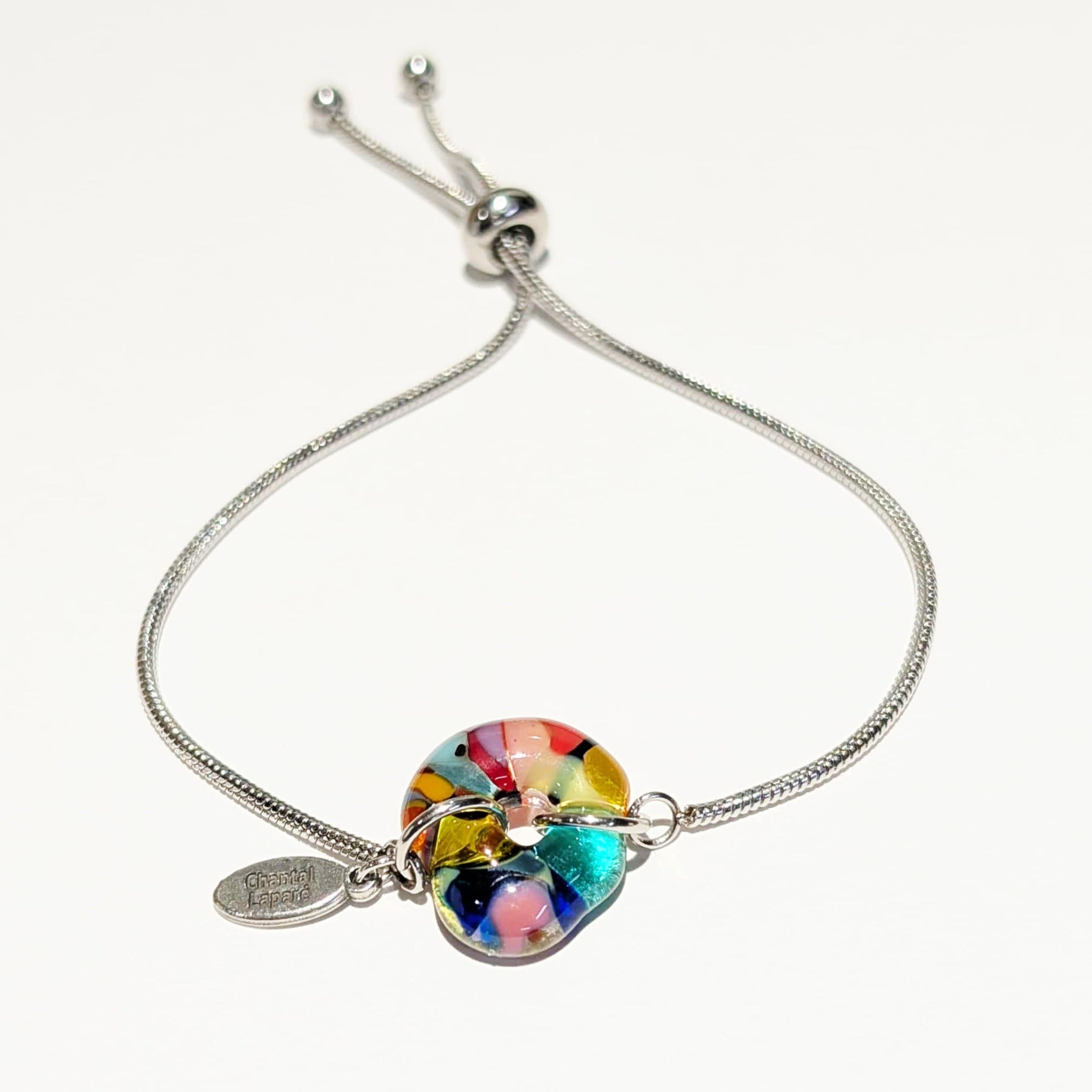Bracelet ajustable en verre fusionné - Laparé bijoux.