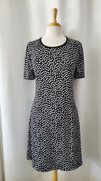 Robe Michelle imprimée, manche à pli rond