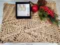 Ensemble élégance naturelle - Châle crocheté et boucles d'oreilles en céramique