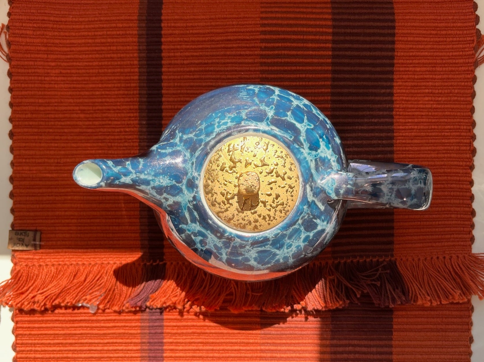 Blue and gold teapot - Pauline Pelletier ceramist