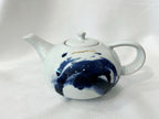 Ensemble théière et tasses bleu et or 23K - Pauline Pelletier