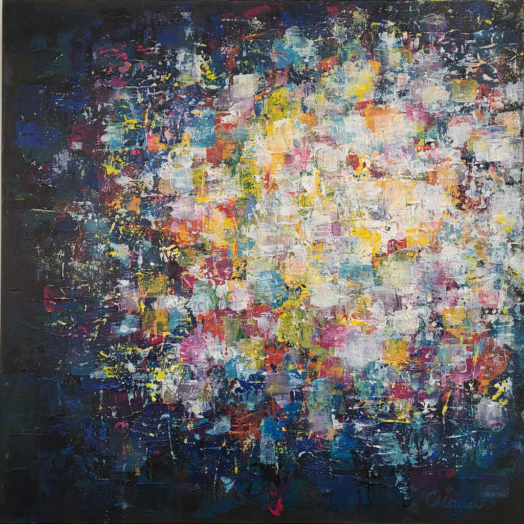 Éveil lumineux - tableau 24 x 24 à l'acrylique