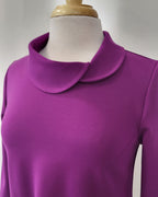 Robe Christine à manches trois-quarts, couleur magenta